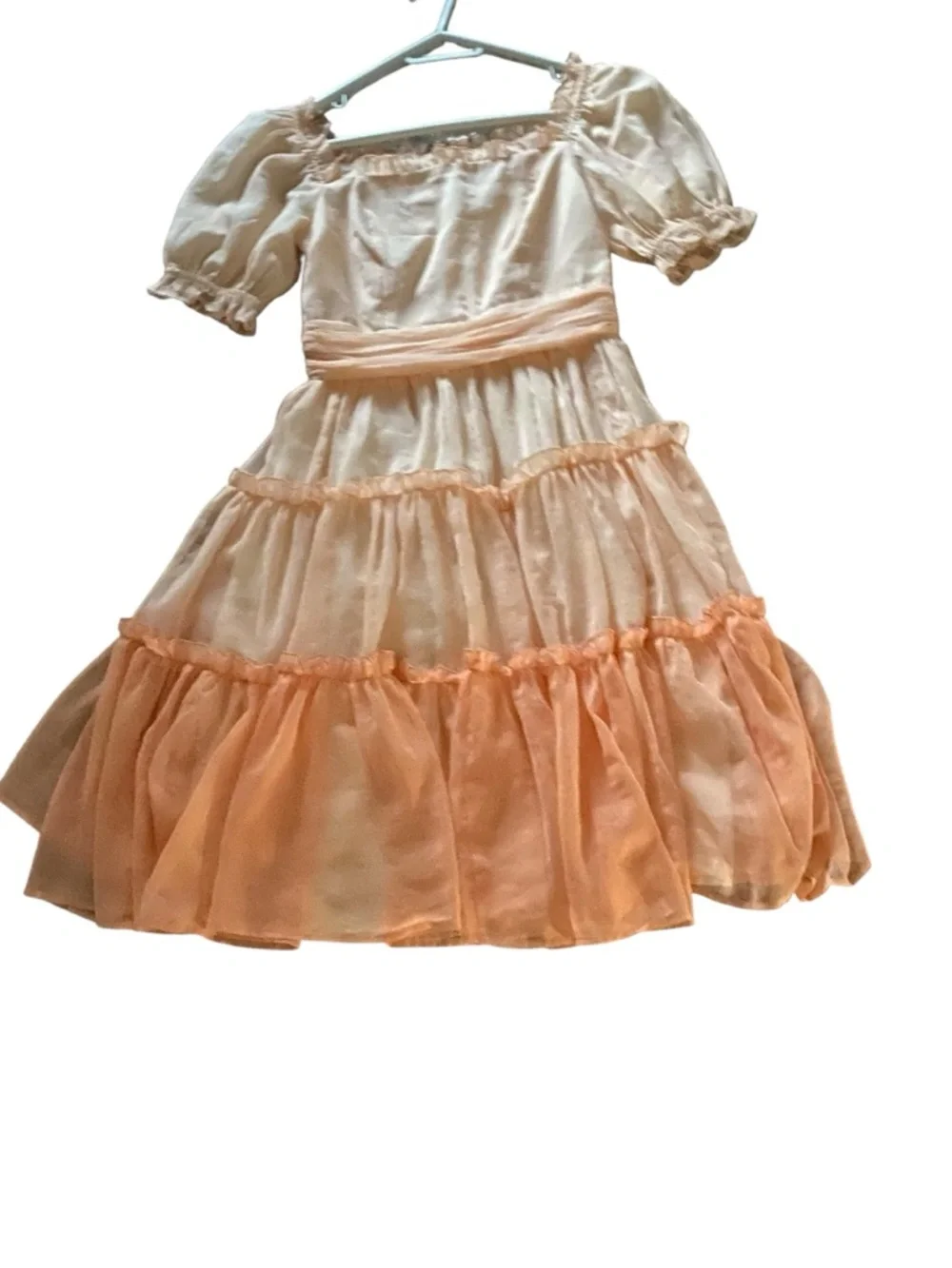 JessAkae Apricot Sorbet Ruffle Dress S - Picture 3 of 14